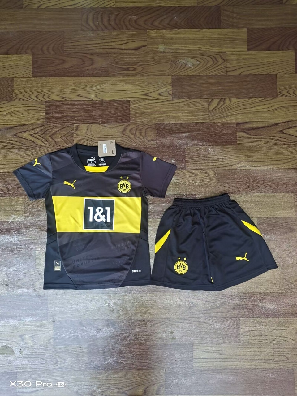 Kids-Dortmund 24/25 Away Black Soccer Jersey